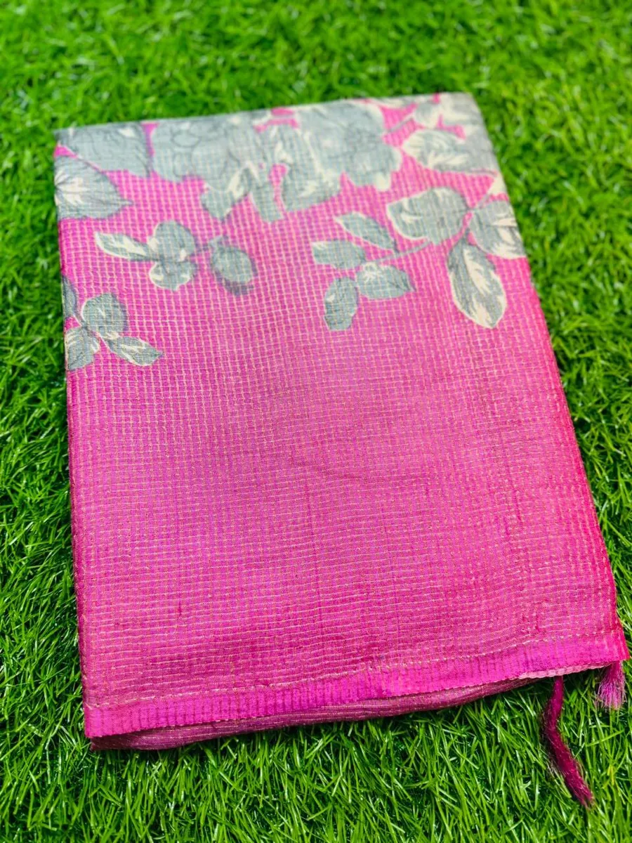 Pure Handloom Tussar Silk Saree with Hand Block & Digital Print – Silk Mark
